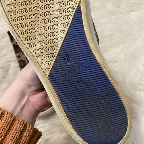 Rothy's Wildcat Brown Tan The Chelsea High Tops Cheetah Print Sneakers - Picture 9 of 12